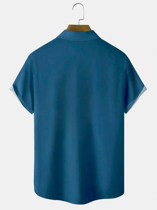 Bowling Rooster Button Pocket Short Sleeve Shirt Big & Tall