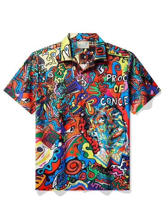 Vintage Proof Of Concept Abstract Graffiti Art Hawaiian Shirt Oversize