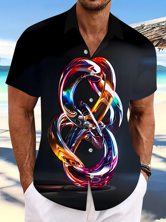 Casual Retro Men's Button Pocket Short Sleeve Shirt