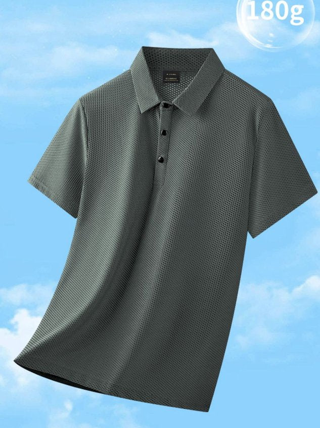 Waffle Quick-Drying Moisture-Wicking Fabric Short-Sleeved POLO Shirt for Men Big & Tall