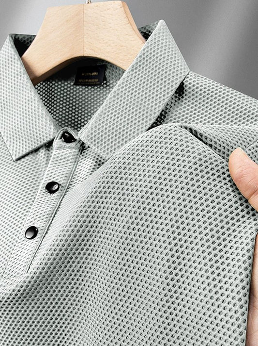 Waffle Quick-Drying Moisture-Wicking Fabric Short-Sleeved POLO Shirt for Men Big & Tall