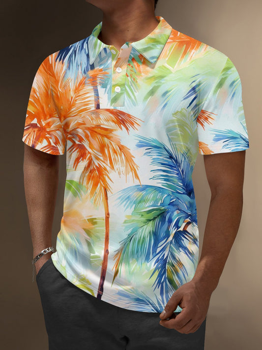 Hawaiian Coconut Trees Golf Polo Shirt