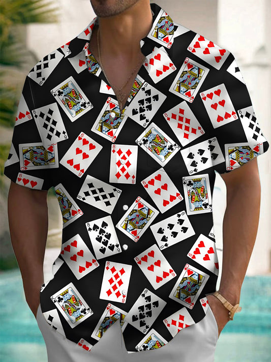 Poker Men's Button Pocket Short Sleeve Shirt