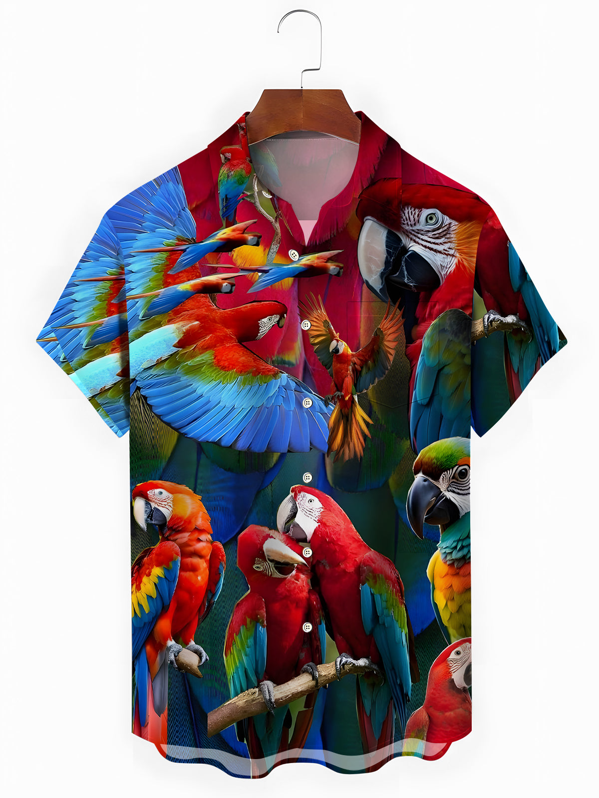 Parrot Men's Button Pocket Short Sleeve Shirt