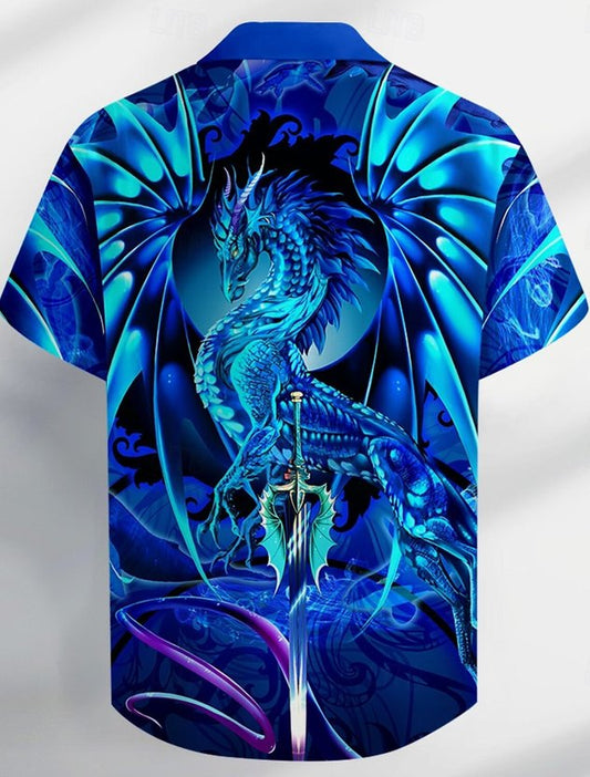 Vintage Series Dragonsword SEABLADE Ruth Thompson Nina Nylander Print Men's Button Pocket Short Sleeve Shirt